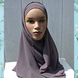 Vintage Plain Chiffon Scarf 72 x 30 inch Grey